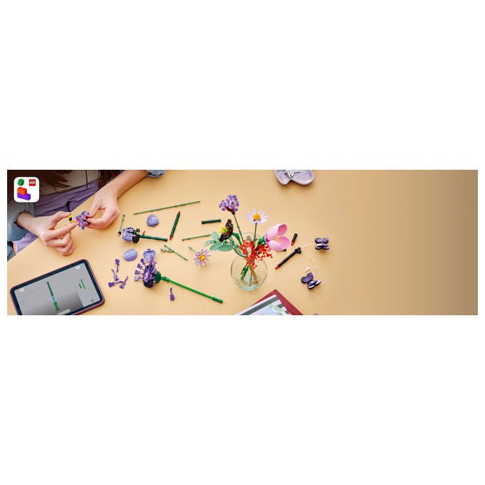 Lego 11507 Botanicals Bouquet di fiori di Olivia Rodrigo 400 pezzi dimensioni 25 cm colore Palette di colori viola con accenti rossi e rosa