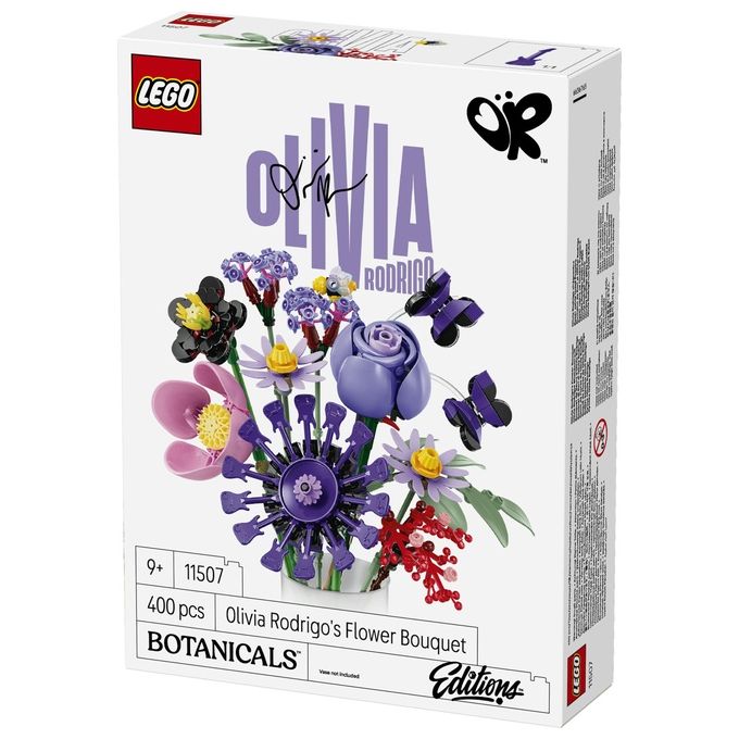 Lego 11507 Botanicals Bouquet di fiori di Olivia Rodrigo 400 pezzi dimensioni 25 cm colore Palette di colori viola con accenti rossi e rosa