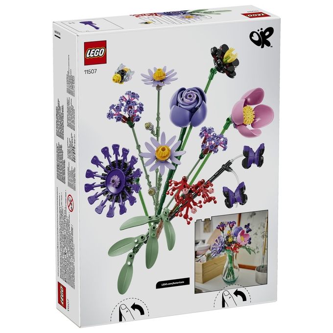 Lego 11507 Botanicals Bouquet di fiori di Olivia Rodrigo 400 pezzi dimensioni 25 cm colore Palette di colori viola con accenti rossi e rosa