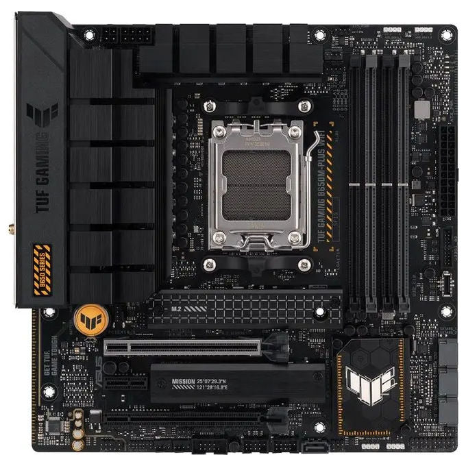 ASUS TUF GAMING B650M-PLUS WIFI Scheda Madre Gaming micro ATX, AMD B650, AM5, DDR5, 3xPCI 4.0, WiFi 6 (802.11ax), Intel 2.5Gb Ethernet, Realtek 7.1, 2xM.2, 4xSATA 6GB-s, Aura Sync RGB, Nero