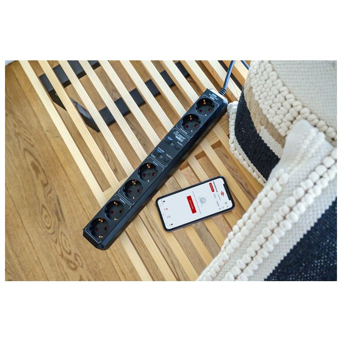 Brennenstuhl 1159760946 Connect Eco-Line Presa Multipla WiFi 6 prese 4 switchabili 2 permanenti lunghezza cavo 1,5 m colore Nero