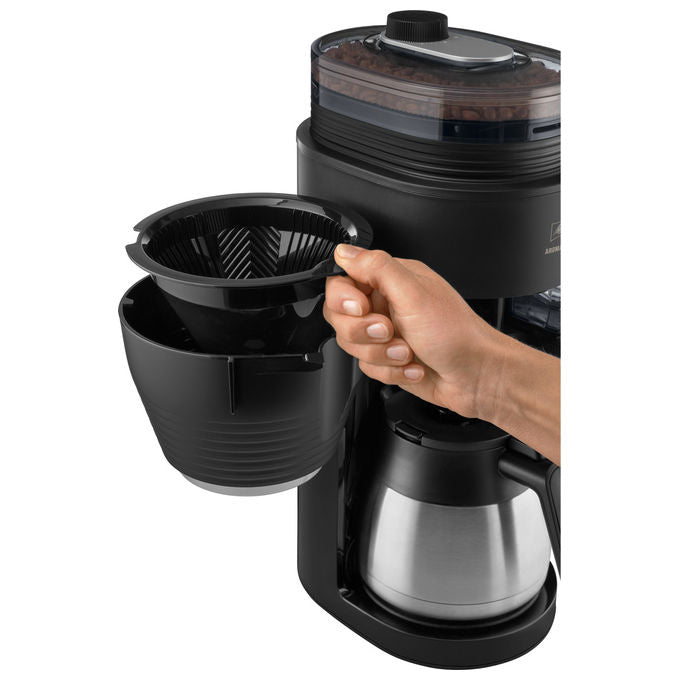 Melitta 6776793 Aromafresh PRO Macchina da caffe' con filtro 1,25 L 8 tazze con macinacaffe' integrato TFT Nero