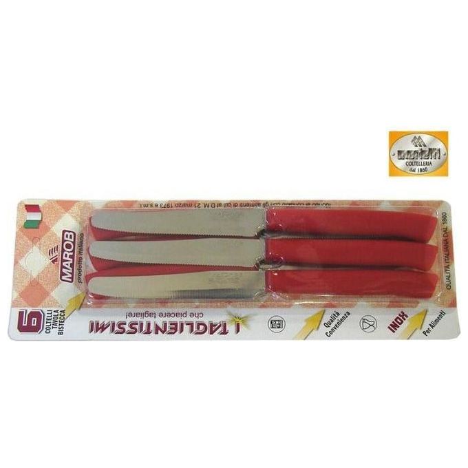 Marietti 6 Coltelli da tavola dentati 11 rosso