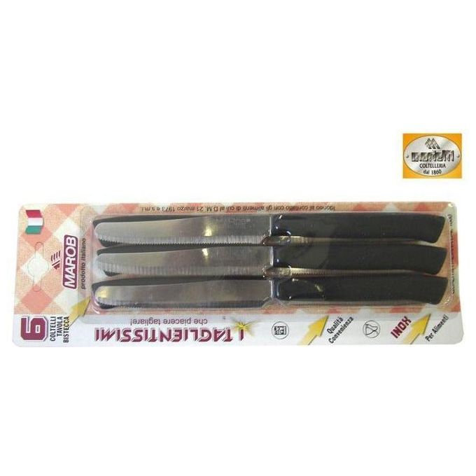 Marietti 6 Coltelli da tavola dentati 11 Nero