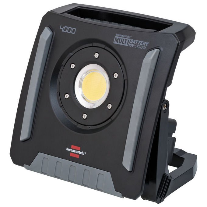 Brennenstuhl 1173140400 Faretto LED Multi Battery 4500 lm 40 W 6500 K IP65 compatibile batterie 18V Bosch Dewalt Makita Metabo Milwaukee colore Nero