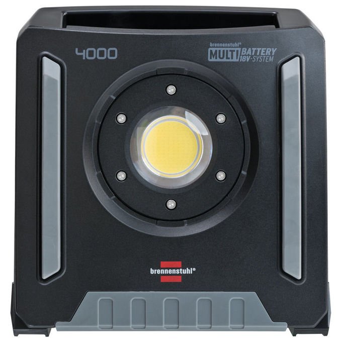 Brennenstuhl 1173140400 Faretto LED Multi Battery 4500 lm 40 W 6500 K IP65 compatibile batterie 18V Bosch Dewalt Makita Metabo Milwaukee colore Nero