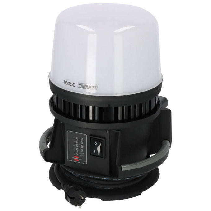 Brennenstuhl 12050MH Faretto da cantiere LED 360° ibrido 12000 lm IP54 100 W con adattatori inclusi colore Nero