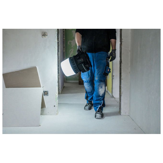 Brennenstuhl 12050MH Faretto da cantiere LED 360° ibrido 12000 lm IP54 100 W con adattatori inclusi colore Nero