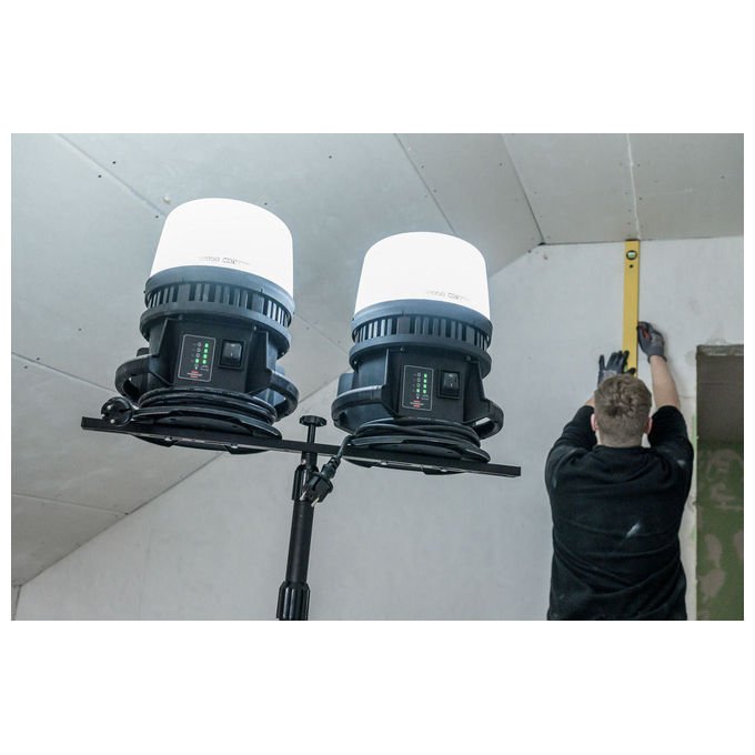Brennenstuhl 12050MH Faretto da cantiere LED 360° ibrido 12000 lm IP54 100 W con adattatori inclusi colore Nero
