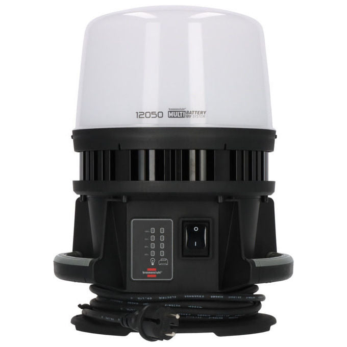 Brennenstuhl 12050MH Faretto da cantiere LED 360° ibrido 12000 lm IP54 100 W con adattatori inclusi colore Nero
