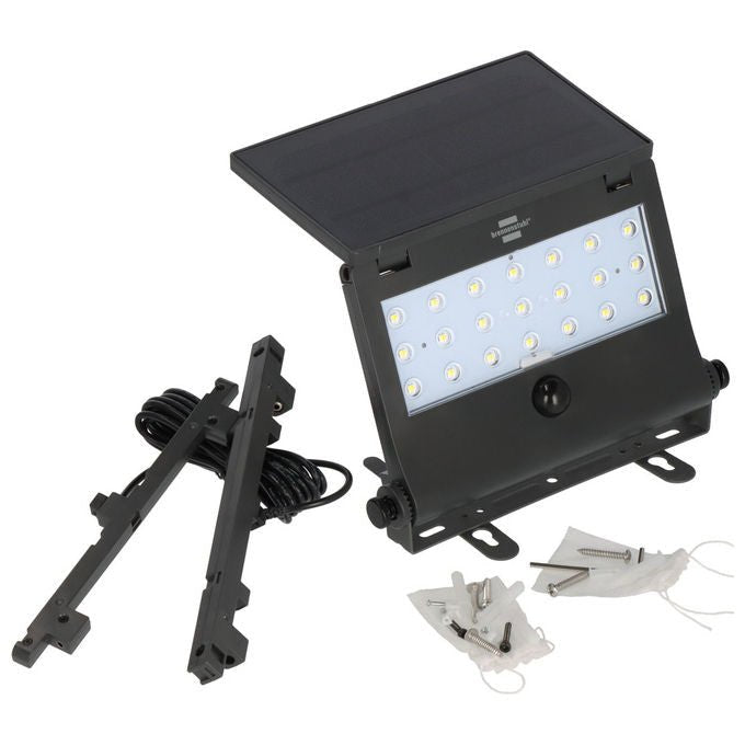 Brennenstuhl 1173740003 SOL 1000 Pad Faretto LED Solare con Rilevatore di Movimento 1000lm IP65 4000K colore Grigio