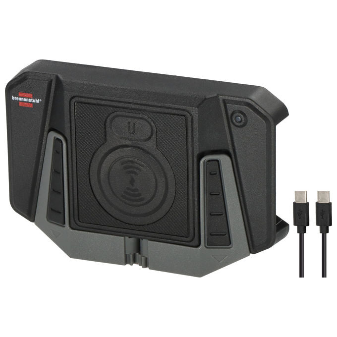 Brennenstuhl 1173780001 Professional Wireless Charging Pad WCP Caricatore Wireless 10 W cavo USB-C incluso LED indicatore magneti per montaggio colore Nero Grigio