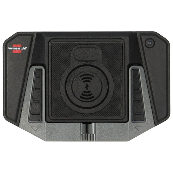 Brennenstuhl 1173780001 Professional Wireless Charging Pad WCP Caricatore Wireless 10 W cavo USB-C incluso LED indicatore magneti per montaggio colore Nero Grigio