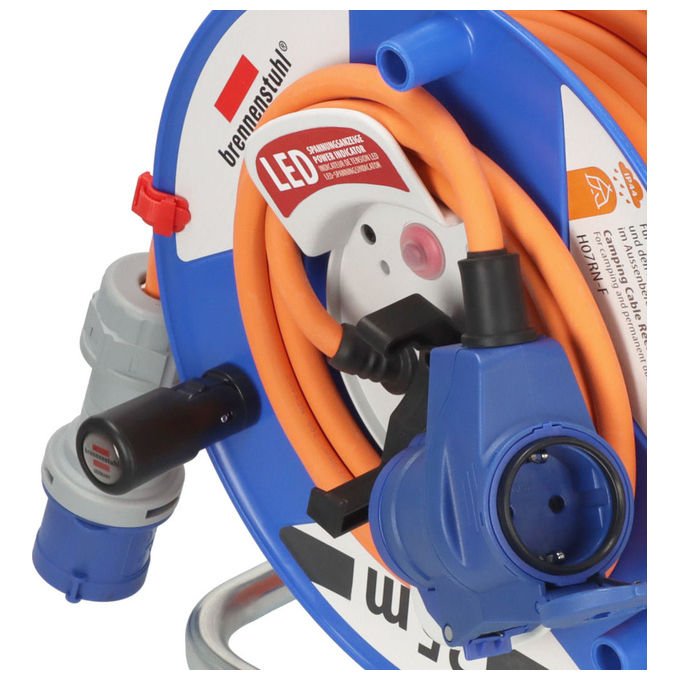 Brennenstuhl 1182470200 bobina avvolgicavo 1 presa AC Tipo F cavo 25 m potenza srotolato 3500 W IP44 colore Multicolore