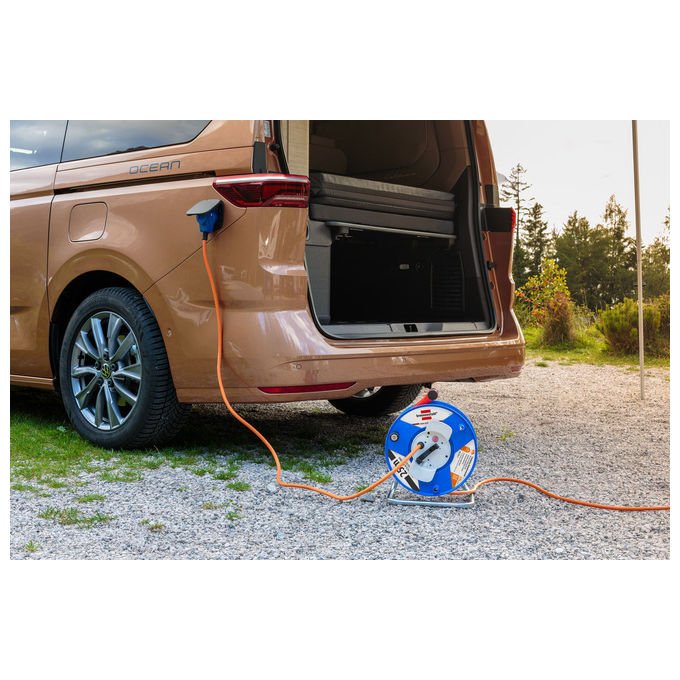 Brennenstuhl 1182470200 bobina avvolgicavo 1 presa AC Tipo F cavo 25 m potenza srotolato 3500 W IP44 colore Multicolore