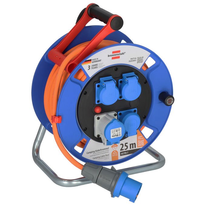 Brennenstuhl 1182690200 Garant CEE Avvolgicavo 25 m 4 Prese IP44 Esterno colore Arancione