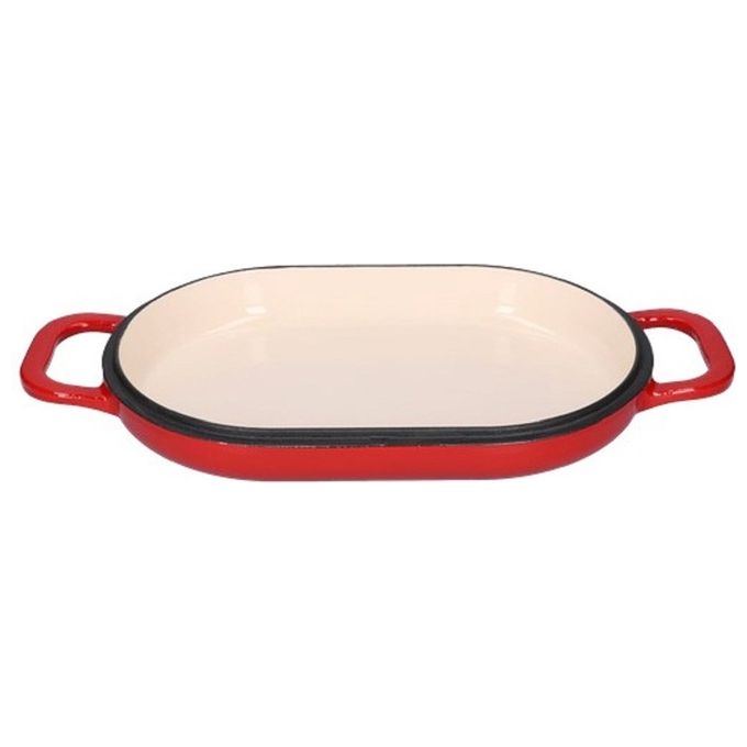 Sabatier Padella Ovale Rossa 31 cm 4,5 Litri Ghisa Adatta al forno e a tutte le fonti di calore, compresa l'induzione
