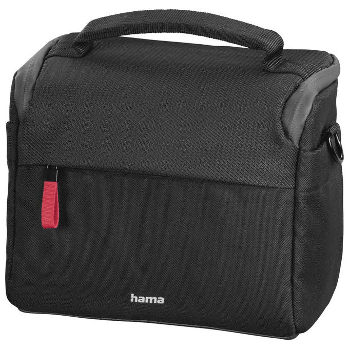 Hama 121338 Matera 130 Borsa a tracolla per Fotocamera Digitale in Poliestere Riciclato con Divisori Regolabili e Tasche Organizzative colore Nero