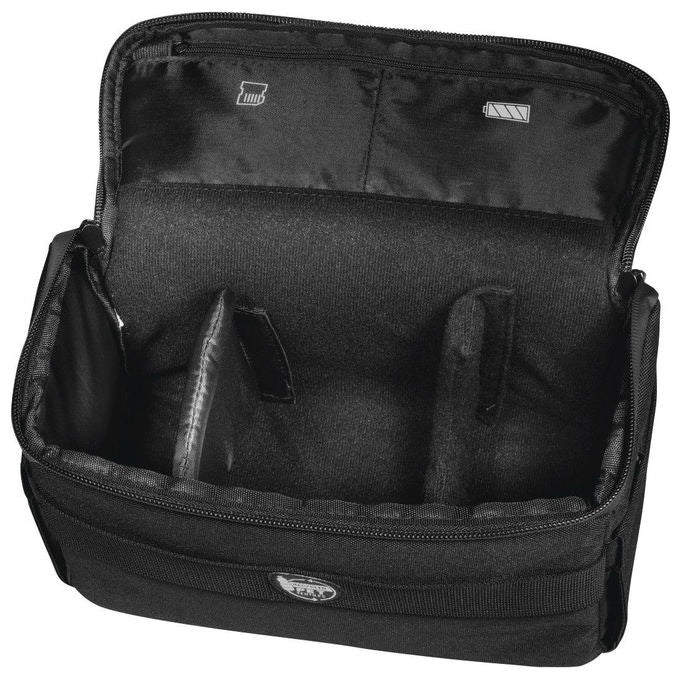 Hama 121338 Matera 130 Borsa a tracolla per Fotocamera Digitale in Poliestere Riciclato con Divisori Regolabili e Tasche Organizzative colore Nero