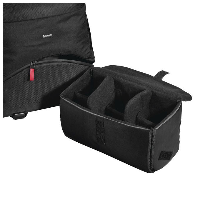 Hama MATERA160 Zaino Fotografico Scomparto Imbottito Removibile Tasche Laterali Copertura Antipioggia fino a 15,6'' colore Nero