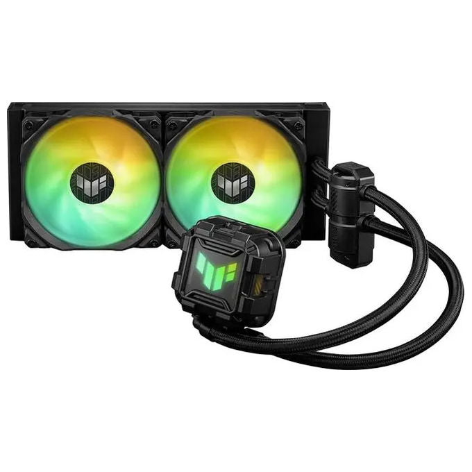 ASUS TUF Gaming LC 240 ARGB Dispositivo di raffreddamento a liquido all-in-one, Cooler CPU, Supporto Intel LGA 1700 e AMD AM5, 2 Ventole TUF Gaming ARGB da 120 mm, Aura Sync, Nero
