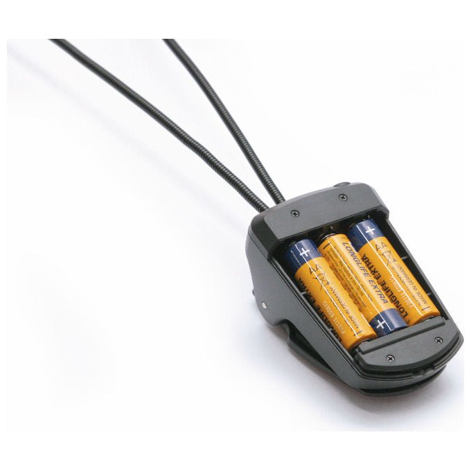 König and Meyer 12270-000-55 Lampada Leggio Doppia con 2 Bracci LED Alimentazione a Batteria o Alimentatore Esterno colore Nero