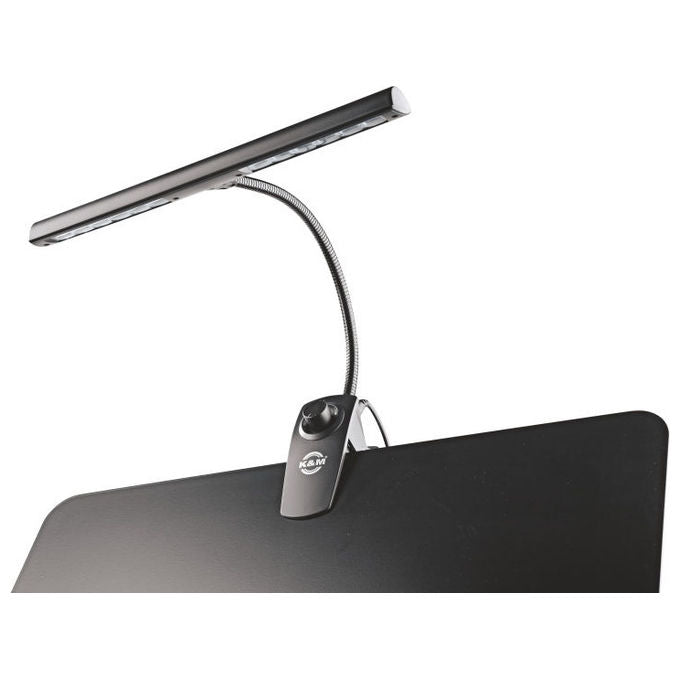 König and Meyer 12295-018-55 Dimmer Light Lampada per Leggio 6 LED 1400 lx Alimentazione AC e Batterie colore Nero