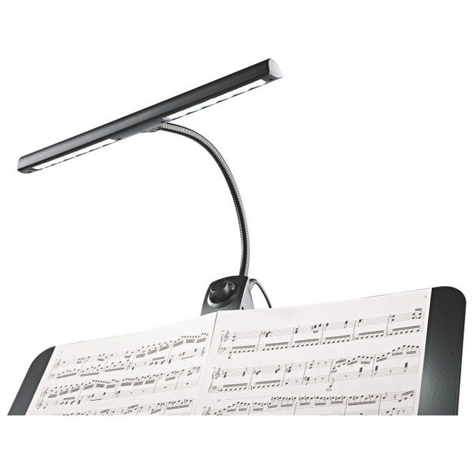 König and Meyer 12295-018-55 Dimmer Light Lampada per Leggio 6 LED 1400 lx Alimentazione AC e Batterie colore Nero