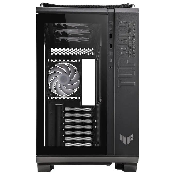 ASUS TUF GAMING GT502 PLUS TG ARGB BLACK Case per PC Gaming Mid ATX Doppia camera Pannelli Laterali Senza Attrezzi USB 3.2 Gen2 Type-C 4 ventole ARGB preinstallate Nero