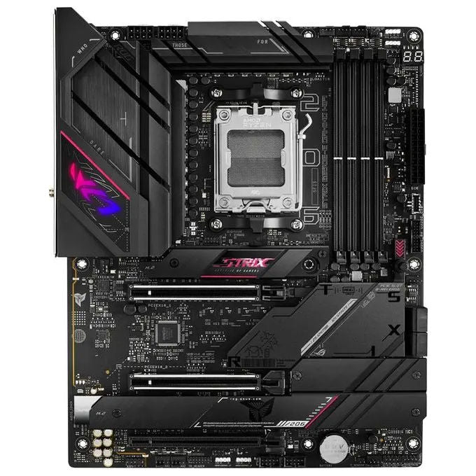 ASUS ROG STRIX B650E-E GAMING WIFI Scheda Madre Gaming ATX AMD B650 AM5 DDR5 2xPCI 5.0 WiFi 6E (802.11ax) Intel 2.5Gb Ethernet ROG SupremeFX 7.1 4xM.2 4xSATA 6GB-s Aura Sync RGB Nero