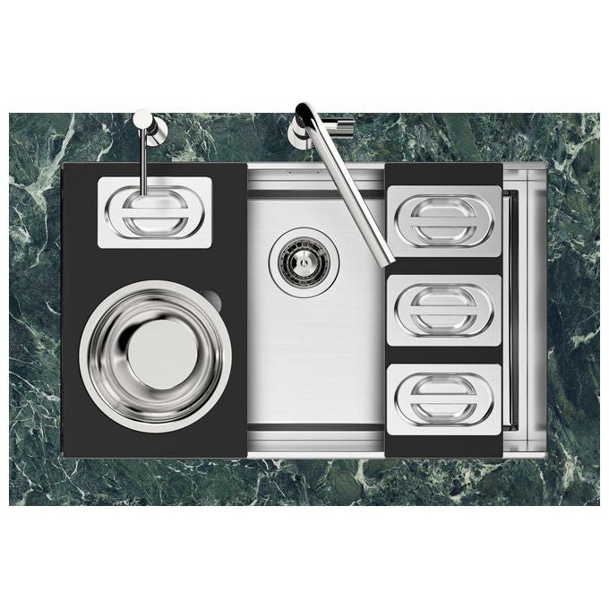 Foster 1254850 Quadra Evo Sottotop Lavello Incasso Acciaio Inox Spazzolato 47x47 colore Acciaio Inox