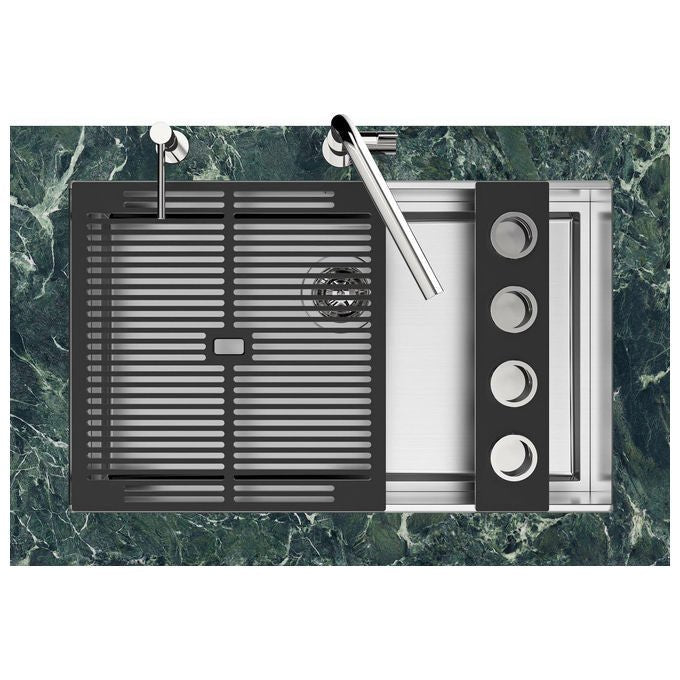 Foster 1254850 Quadra Evo Sottotop Lavello Incasso Acciaio Inox Spazzolato 47x47 colore Acciaio Inox