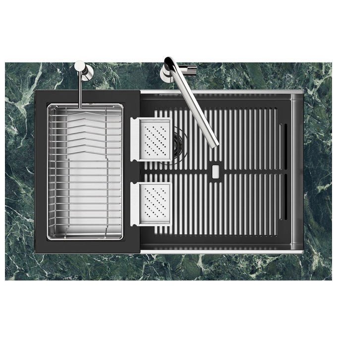 Foster 1254850 Quadra Evo Sottotop Lavello Incasso Acciaio Inox Spazzolato 47x47 colore Acciaio Inox