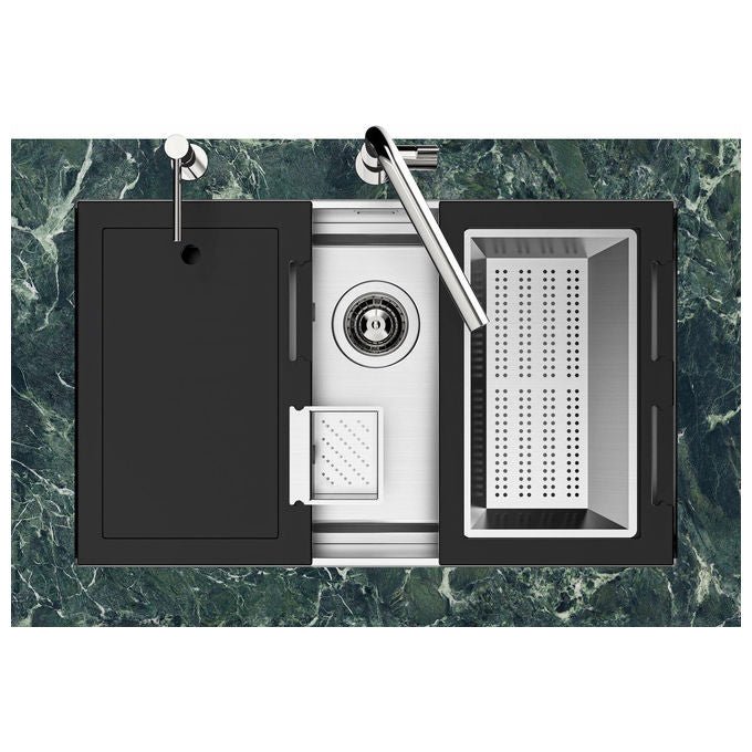 Foster 1254850 Quadra Evo Sottotop Lavello Incasso Acciaio Inox Spazzolato 47x47 colore Acciaio Inox