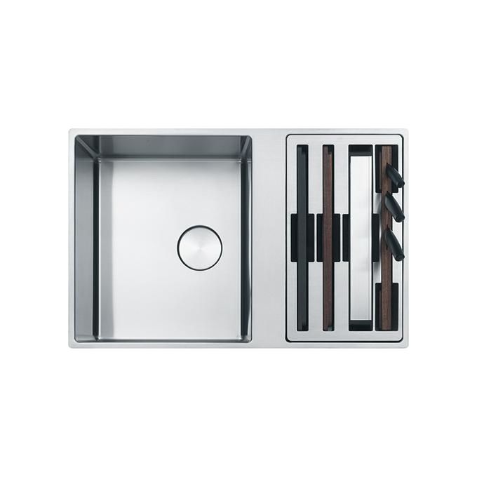 Franke BWX 220-41-27  Lavello da Incasso Semifilo Serie Box Center 1 Vasca 1-2 + Gocciolatoio Reversibile 79 cm Inox Satinato 127.0579.559