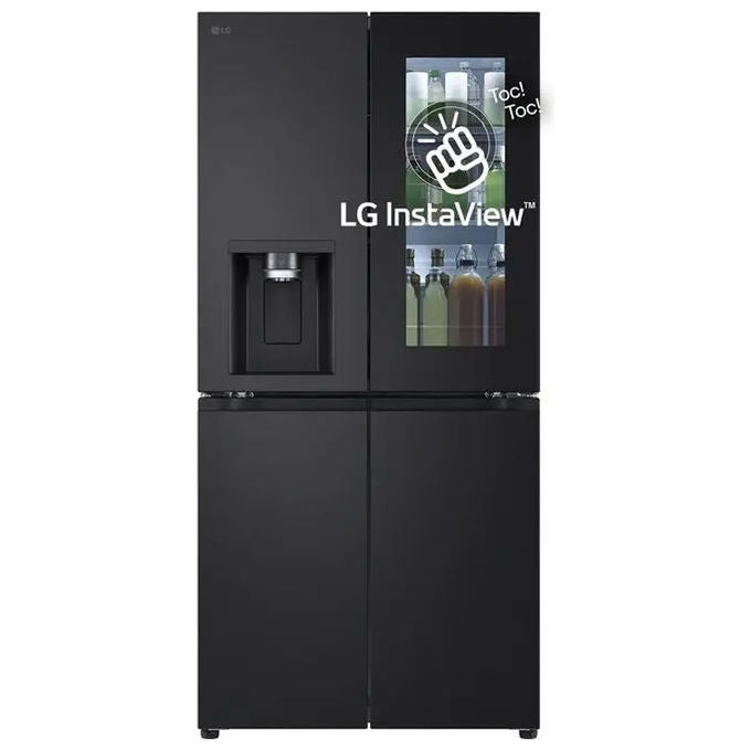 LG GMG860EPBE Frigorifero Slim Multidoor InstaView Classe E 638 Litri Wi-Fi Door e Linear Cooling Frigo con Dispenser Acqua UVnano senza allaccio Metal Fresh Frigorifero Nero Opaco