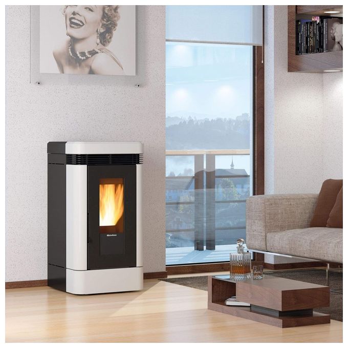 Extraflame LUCIA Plus Stufa a Pellet Canalizzata Libera Installazione 12kW Bianco