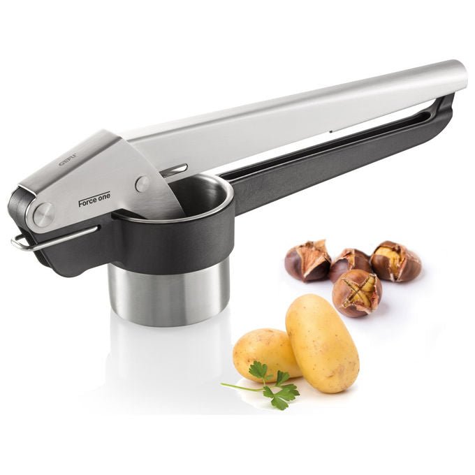 Gefu 13110 Schiacciapatate in Acciaio Inox con Parti Lavabili in Lavastoviglie colore Nero Acciaio inox