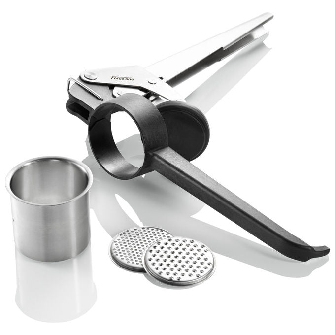 Gefu 13110 Schiacciapatate in Acciaio Inox con Parti Lavabili in Lavastoviglie colore Nero Acciaio inox