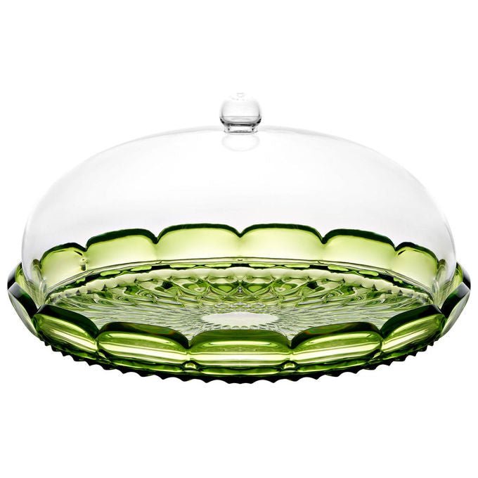 Guzzini 131801SAC13 VANITY Tortiera in Cristallo Acrilico Bio-Based Diametro 30 cm Altezza 16 cm colore Verde Ninfea
