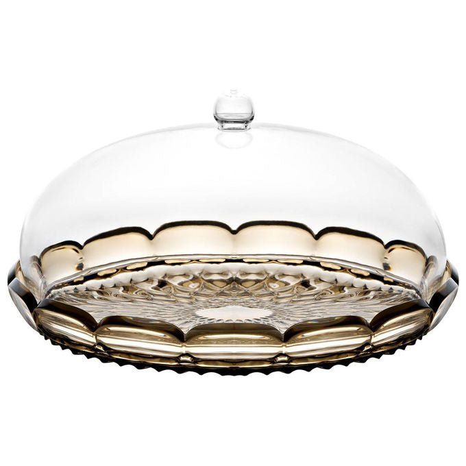 Guzzini 131801STE282 Set Tortiera Vanity in Cristallo Acrilico Bio-based Diametro 30 cm Altezza 16 cm colore Fumo