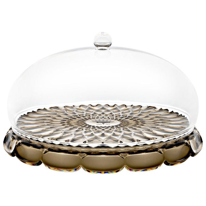 Guzzini 131801STE282 Set Tortiera Vanity in Cristallo Acrilico Bio-based Diametro 30 cm Altezza 16 cm colore Fumo