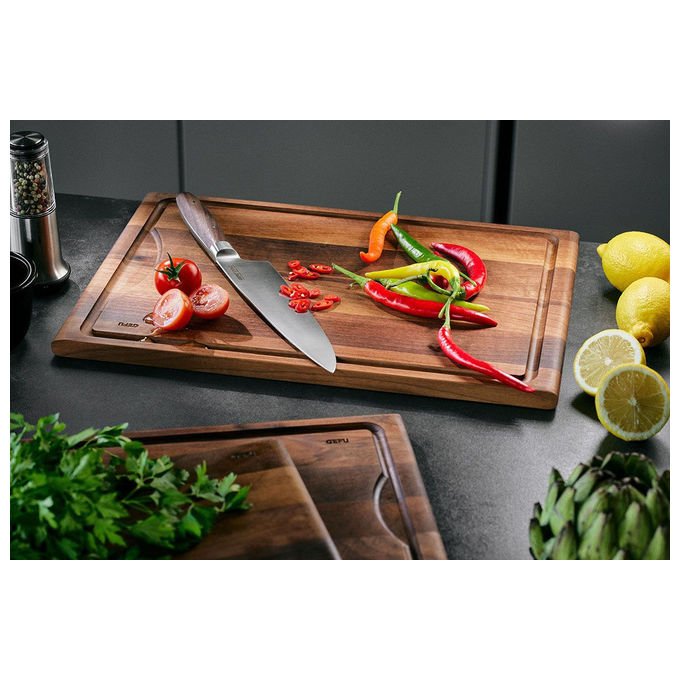 Gefu 4006664139472 ENNO Schneidebrett in legno di noce con scanalatura reversibile antibatterico colore Marrone
