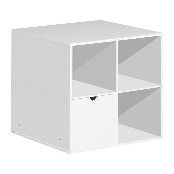 Mobile contenitore con un cassetto Simply C30 36,2x38x36,2 in mdf Bianco