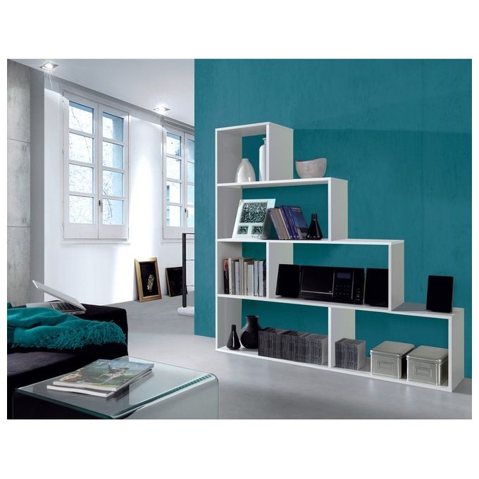 Libreria da terra Kafka A03 con 6 scomparti 145x29x145  Bianco