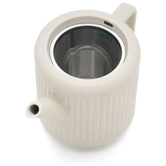 Bredemeijer 147050 Teiera in Porcellana 1200 ml con Filtro in Acciaio Inox colore Bianco