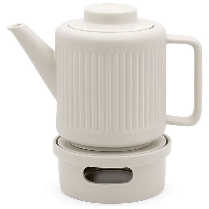 Bredemeijer 147050 Teiera in Porcellana 1200 ml con Filtro in Acciaio Inox colore Bianco