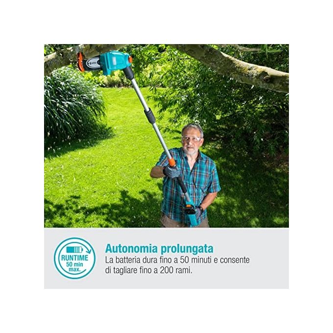 Gardena Potatore Telescopico a Batteria TCS 20-18V P4A Ready-To-Use Set