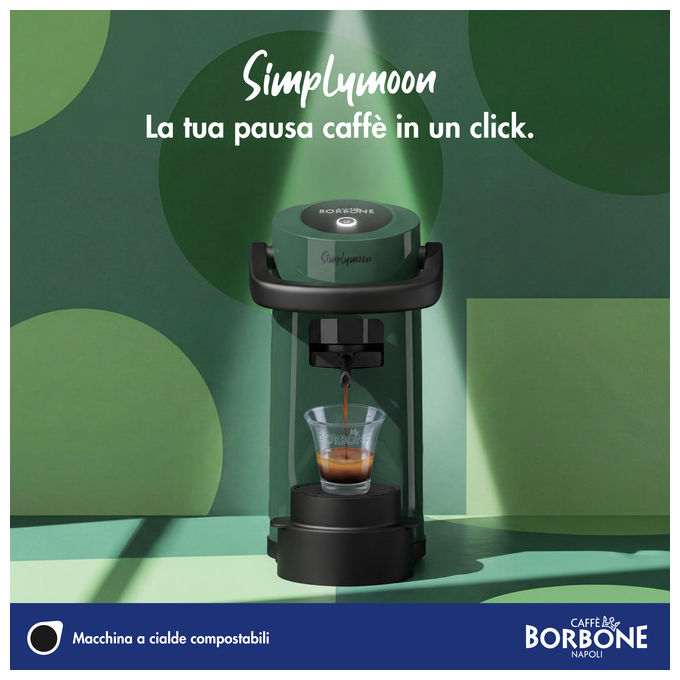 Caffe' Borbone SIMPLYMOONVERD Simplymoon Macchina da caffe' a cialde ESE 44mm Pressione 15 bar Capacita' serbatoio 0,9 L colore Verde