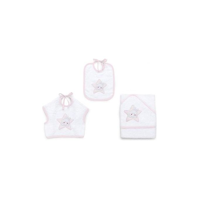 Italbaby Set 3 Pezzi Spugna Star Rosa